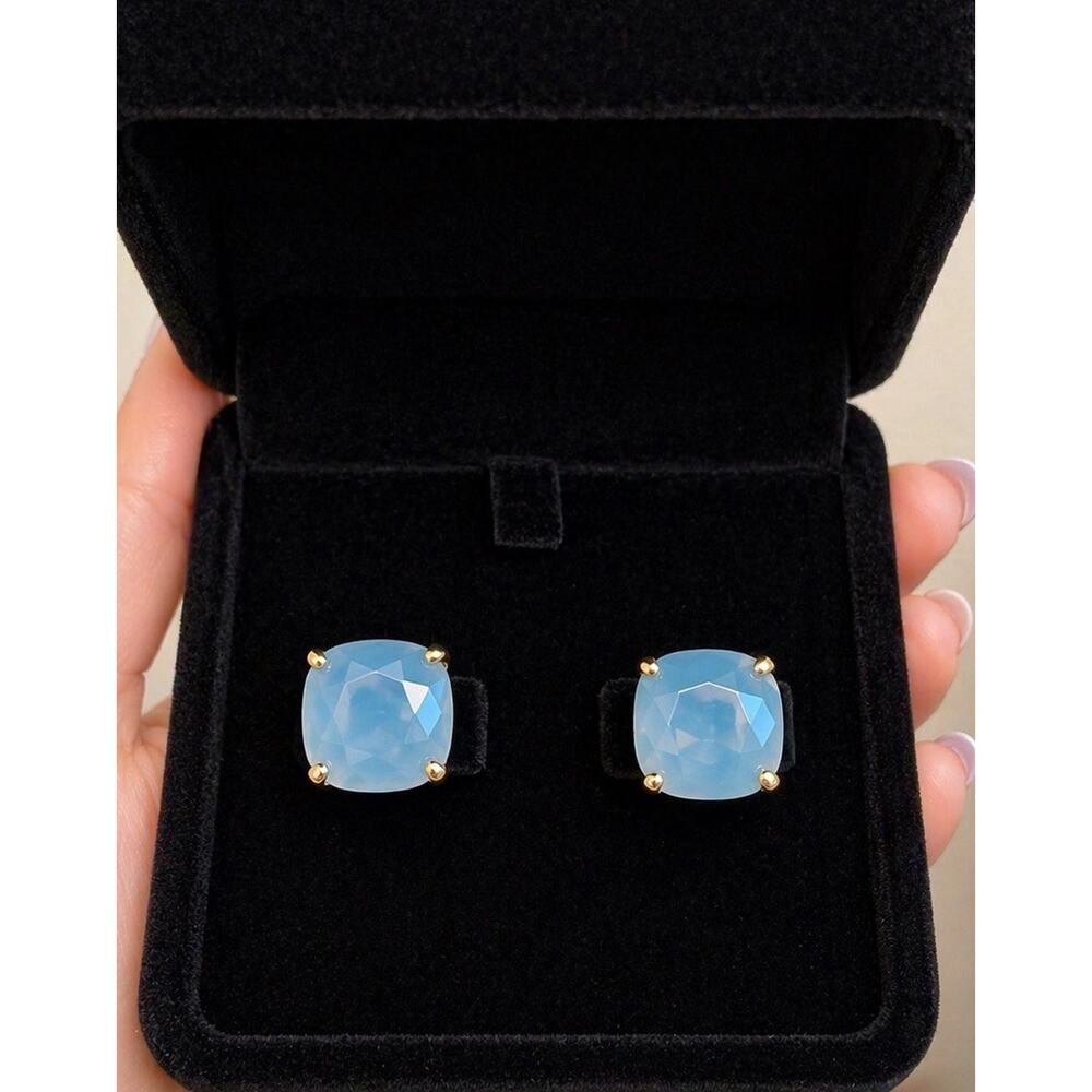 Kate Spade New York Little Luxuries 6mm Square Studs in light blue